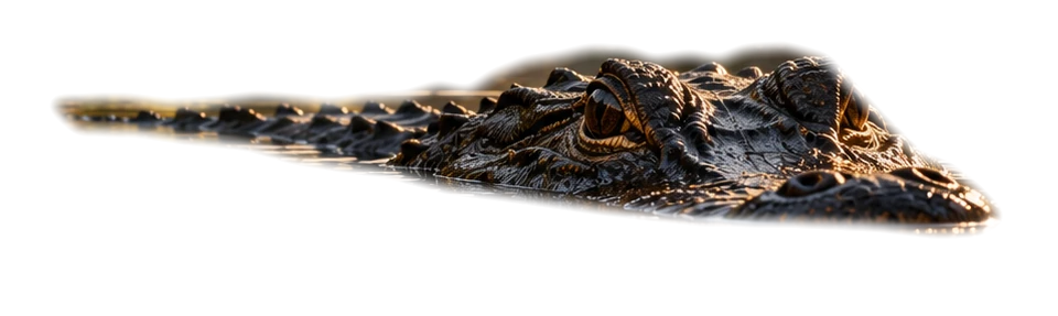 An American alligator gliding across the Myakka River